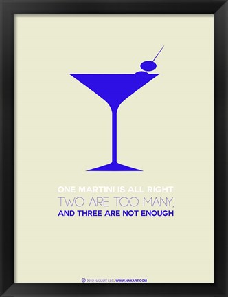 Framed Martini Blue Print