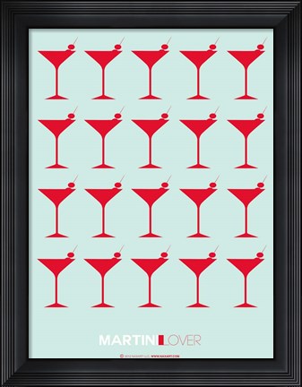 Framed Martini Lover Red Print