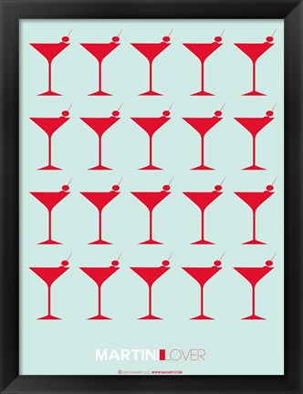 Framed Martini Lover Red Print