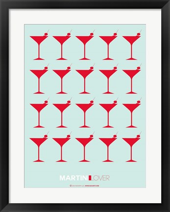 Framed Martini Lover Red Print