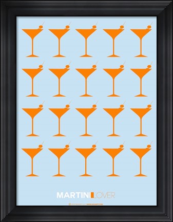 Framed Martini Lover Orange Print