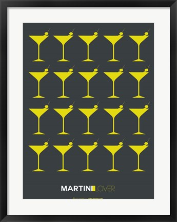 Framed Martini Lover Yellow Print