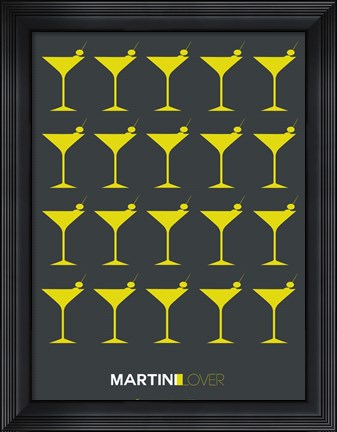 Framed Martini Lover Yellow Print