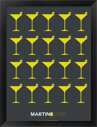 Framed Martini Lover Yellow Print