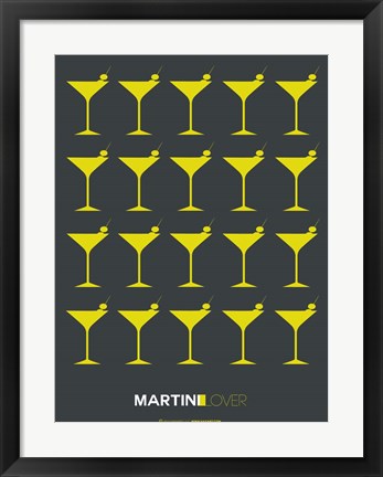 Framed Martini Lover Yellow Print