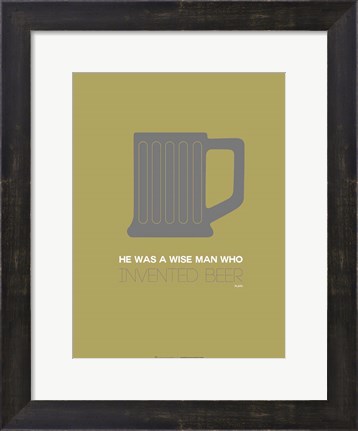 Framed Grey Beer Mug Print