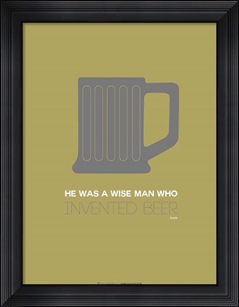 Framed Grey Beer Mug Print