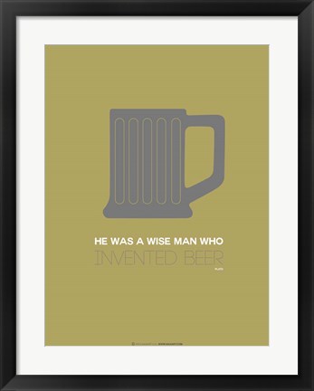 Framed Grey Beer Mug Print