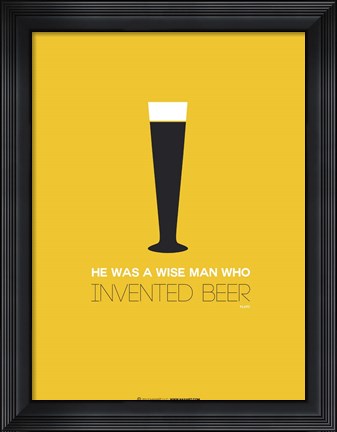 Framed Beer Glass Yellow Print