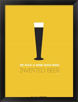 Framed Beer Glass Yellow Print