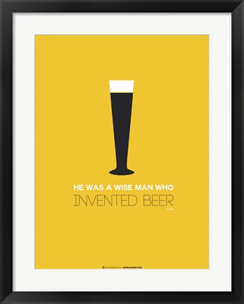 Framed Beer Glass Yellow Print