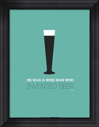 Framed Beer Glass Green Print