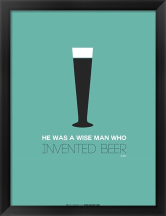 Framed Beer Glass Green Print