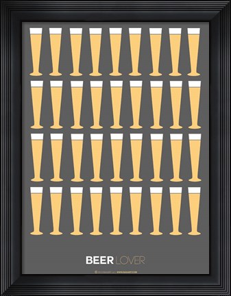 Framed Beer Glasses Print