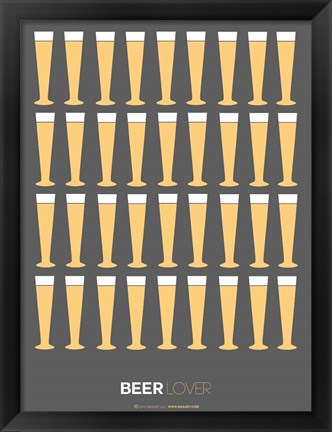 Framed Beer Glasses Print