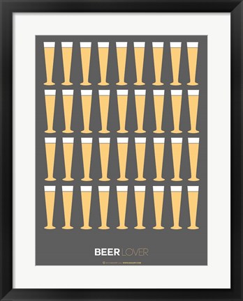 Framed Beer Glasses Print