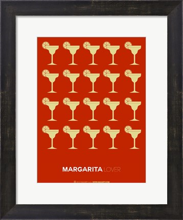 Framed Yellow Margaritas Brown Print