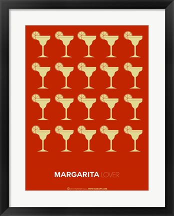 Framed Yellow Margaritas Brown Print