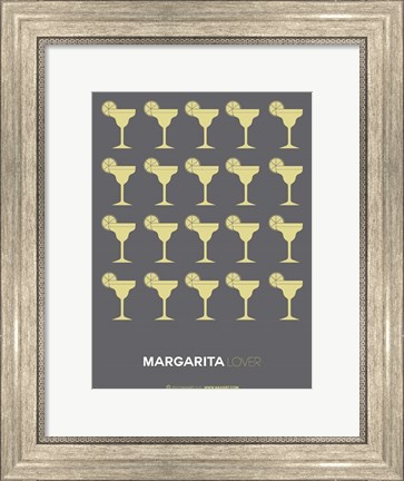Framed Yellow Margaritas Grey Print