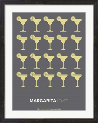 Framed Yellow Margaritas Grey Print
