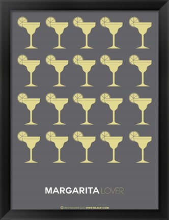 Framed Yellow Margaritas Grey Print