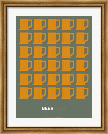 Framed Yellow Beer Mugs Print