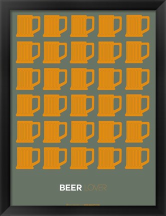 Framed Yellow Beer Mugs Print