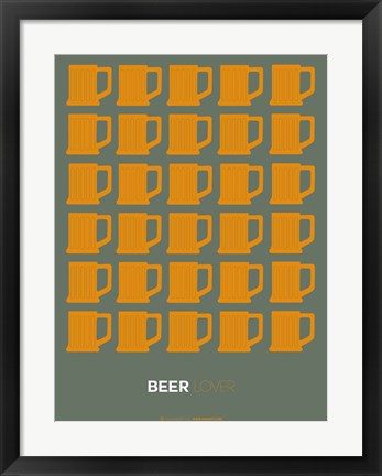 Framed Yellow Beer Mugs Print