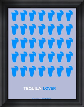 Framed Blue Tequila Shots Print