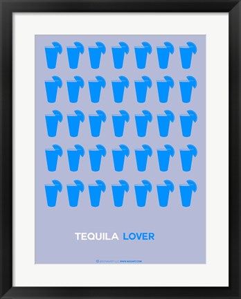 Framed Blue Tequila Shots Print