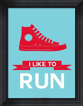Framed I Like to Run 1 Print