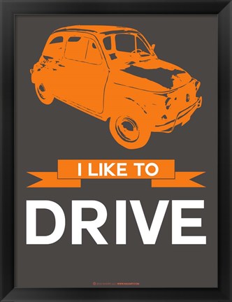 Framed I Like to Drive Beetle 4 Print