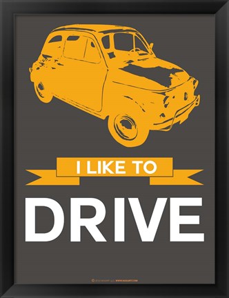 Framed I Like to Drive Beetle 7 Print