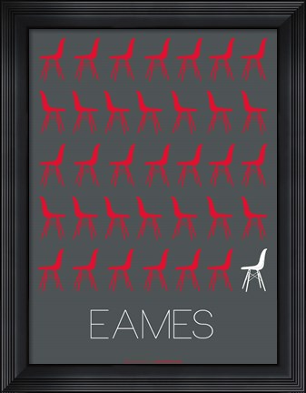 Framed Eames Chair Red Print