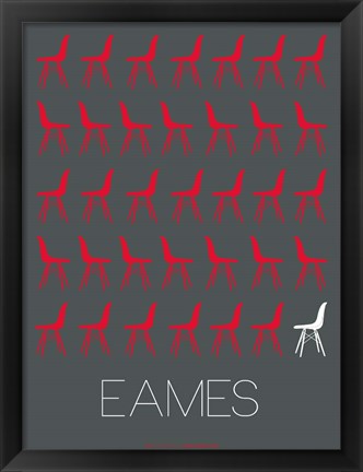 Framed Eames Chair Red Print