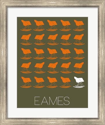 Framed Eames Rocking Chair 2 Print