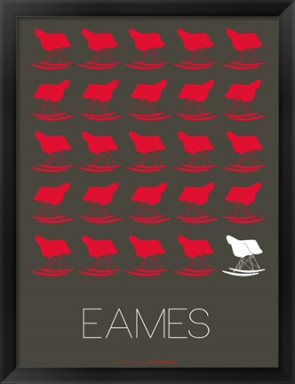 Framed Eames Red Rocking Chair Print