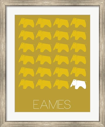 Framed Eames Yellow Elephant Print