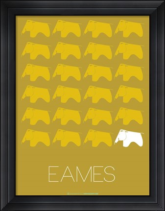 Framed Eames Yellow Elephant Print