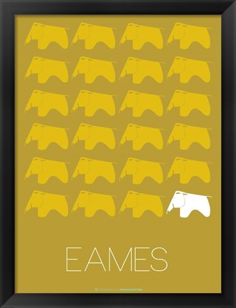 Framed Eames Yellow Elephant Print