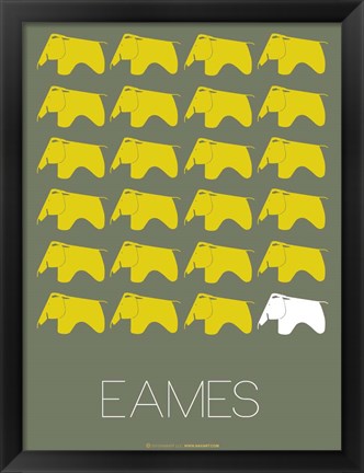 Framed Eames Yellow Elephant 2 Print