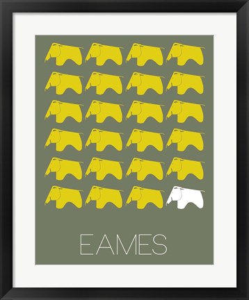 Framed Eames Yellow Elephant 2 Print