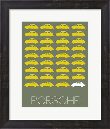 Framed Porsche Yellow Print