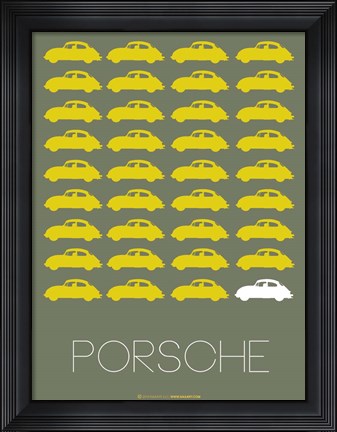 Framed Porsche Yellow Print