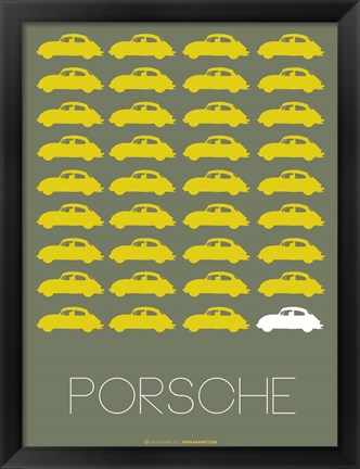 Framed Porsche Yellow Print