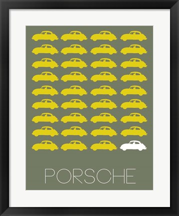 Framed Porsche Yellow Print