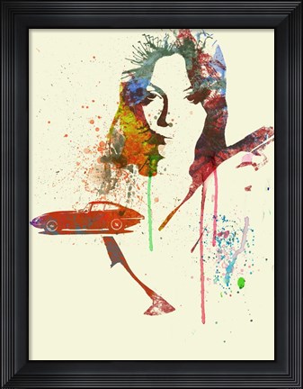 Framed Jaguar E Type Girl Print