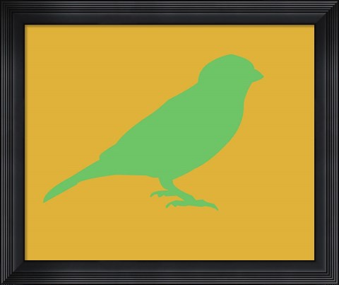 Framed Green Bird Print