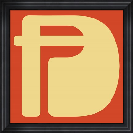 Framed Letter A Yellow Print