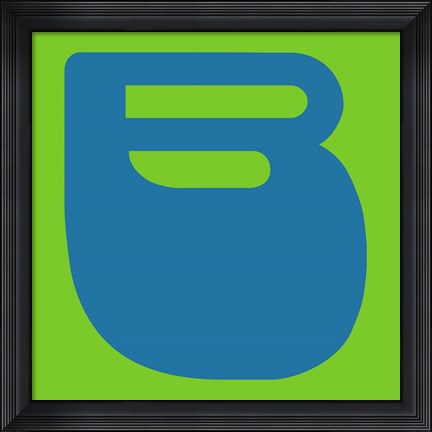 Framed Letter B Blue Print